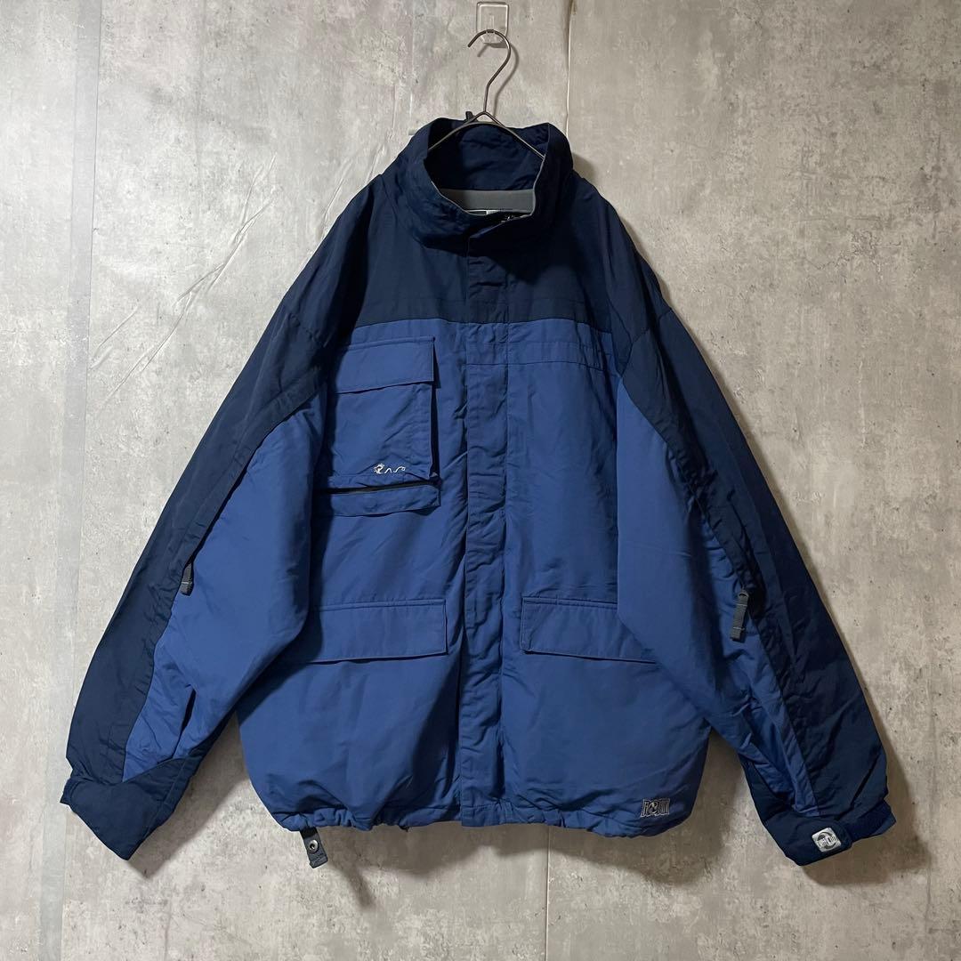 Burtonバートンスキーウェアスノーボードジャケット紺ネイビー青ブルー刺繍ロゴ