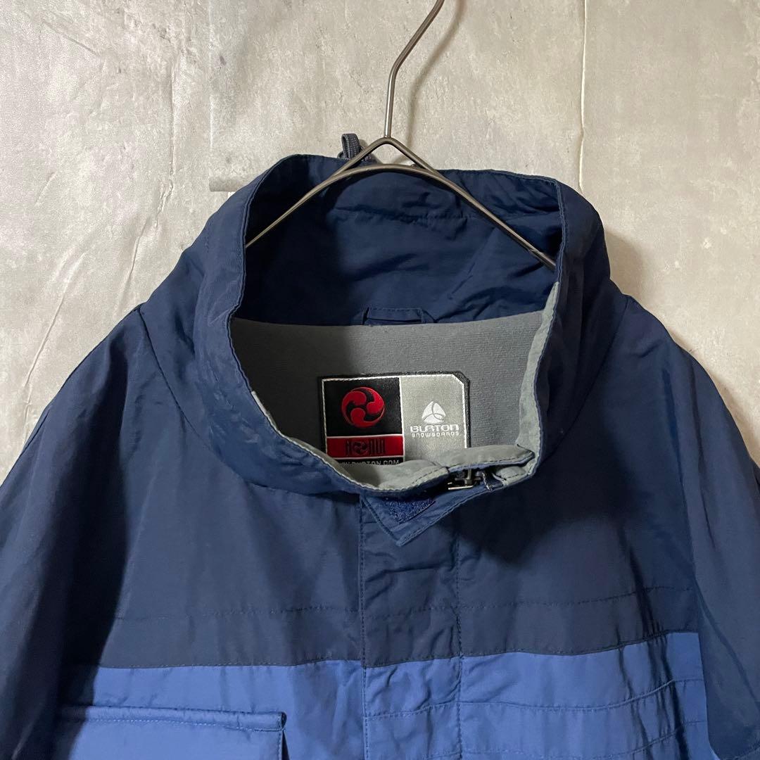 Burtonバートンスキーウェアスノーボードジャケット紺ネイビー青ブルー刺繍ロゴ