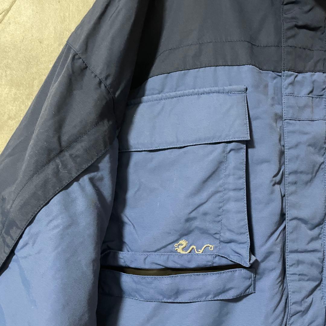 Burtonバートンスキーウェアスノーボードジャケット紺ネイビー青ブルー刺繍ロゴ