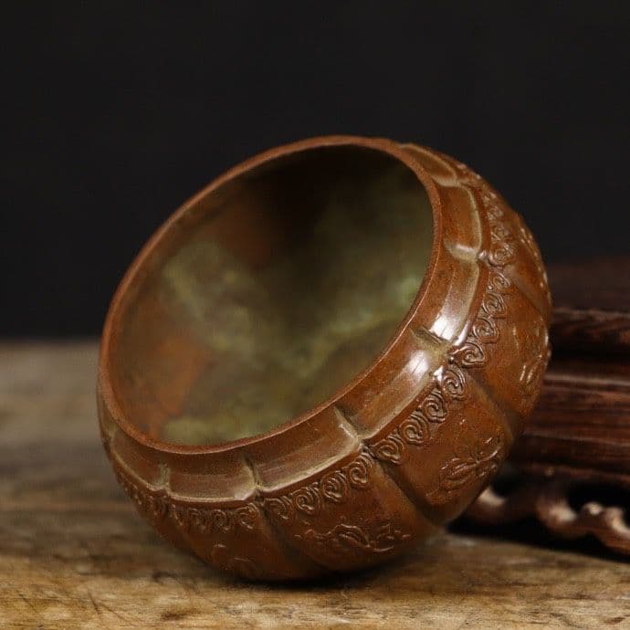 銅器 蘇工 百蝶菊帯蓋暖手炉 香炉香道具 室内香炉 装飾品 工芸品 置物