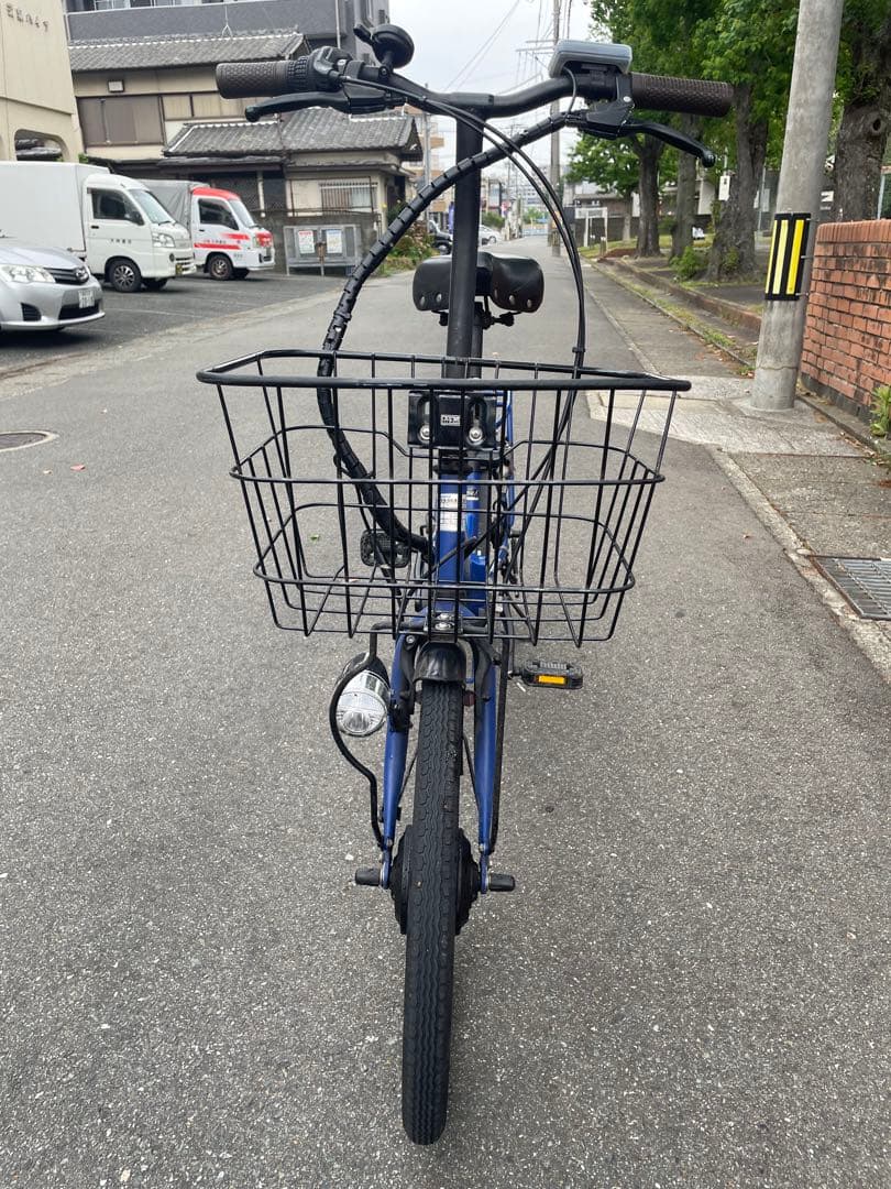 電動アシスト自転車 青色 折りたたみ式