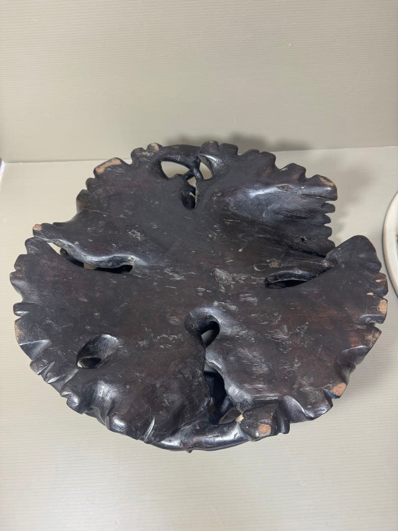 2175 骨董　色絵魚文　金魚鉢　花台付き　根木風　時代物