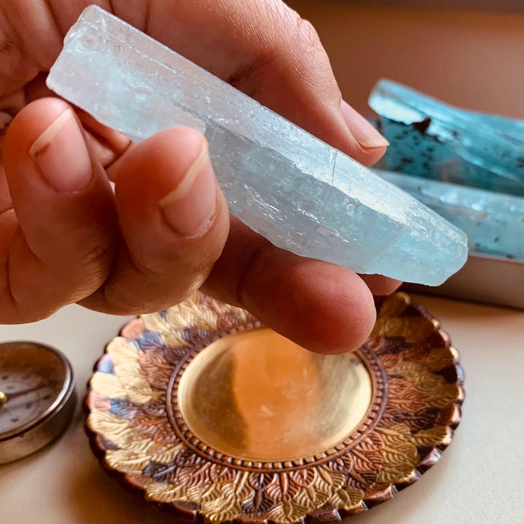 蝕像アクアマリン・バー5原石/巨大結晶/鉱物標本