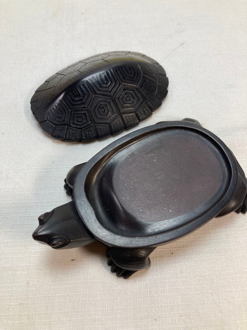 紅渓石硯　亀寿硯　二代相馬羊堂　亀デザインの硯　宮崎県延岡市