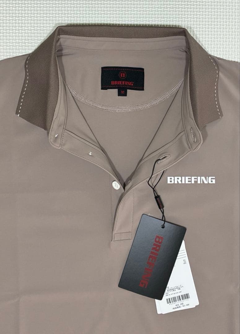BRIEFING BACK LOGO LINE POLO（GRAYGE／ M）