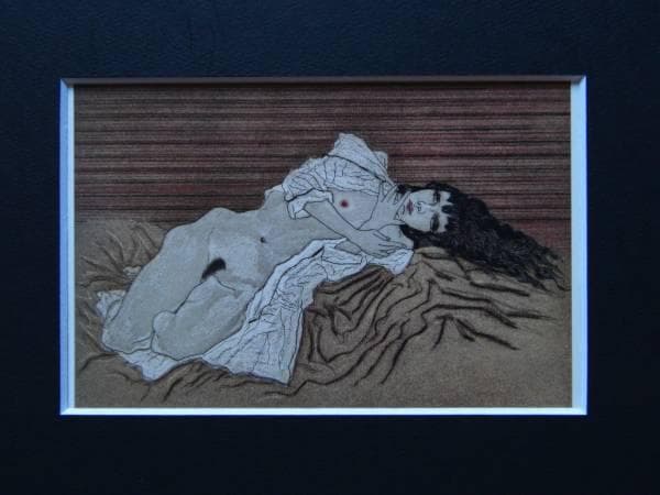 加山 又造、白衣の裸婦、希少画集画、新品額装、状態良好