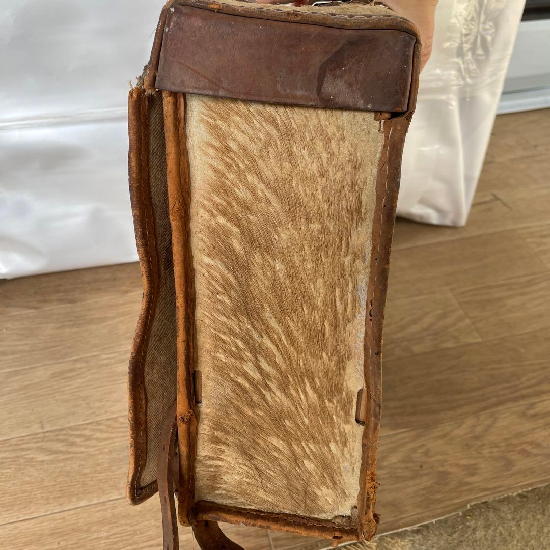 旧日本軍 日本陸軍 毛皮 背嚢 リュック ランドセル型 将校用 当時物 実物