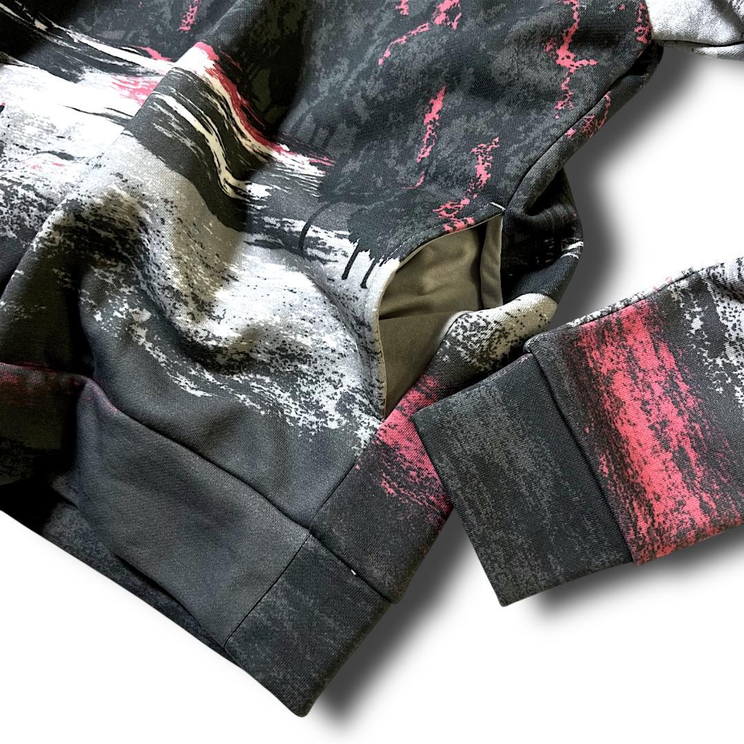 0 パーリーゲイツ 定3.5万 ストレッチ裏毛 ゴルフ場柄 フルジップフーディ