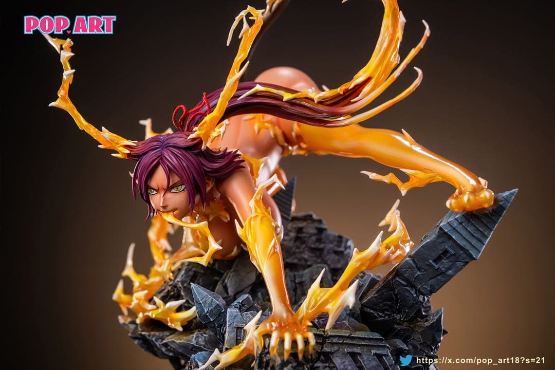ブリーチBLEACH　四楓院夜一瞬鬨・雷獣戦形　ガレージキッドフィギュア　完成品