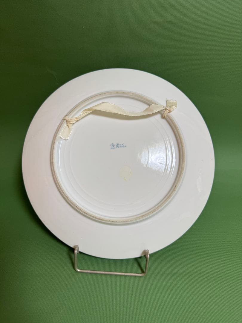 オールドノリタケ 桔梗 盛上げ 紫花 飾皿 メイプルリーフ