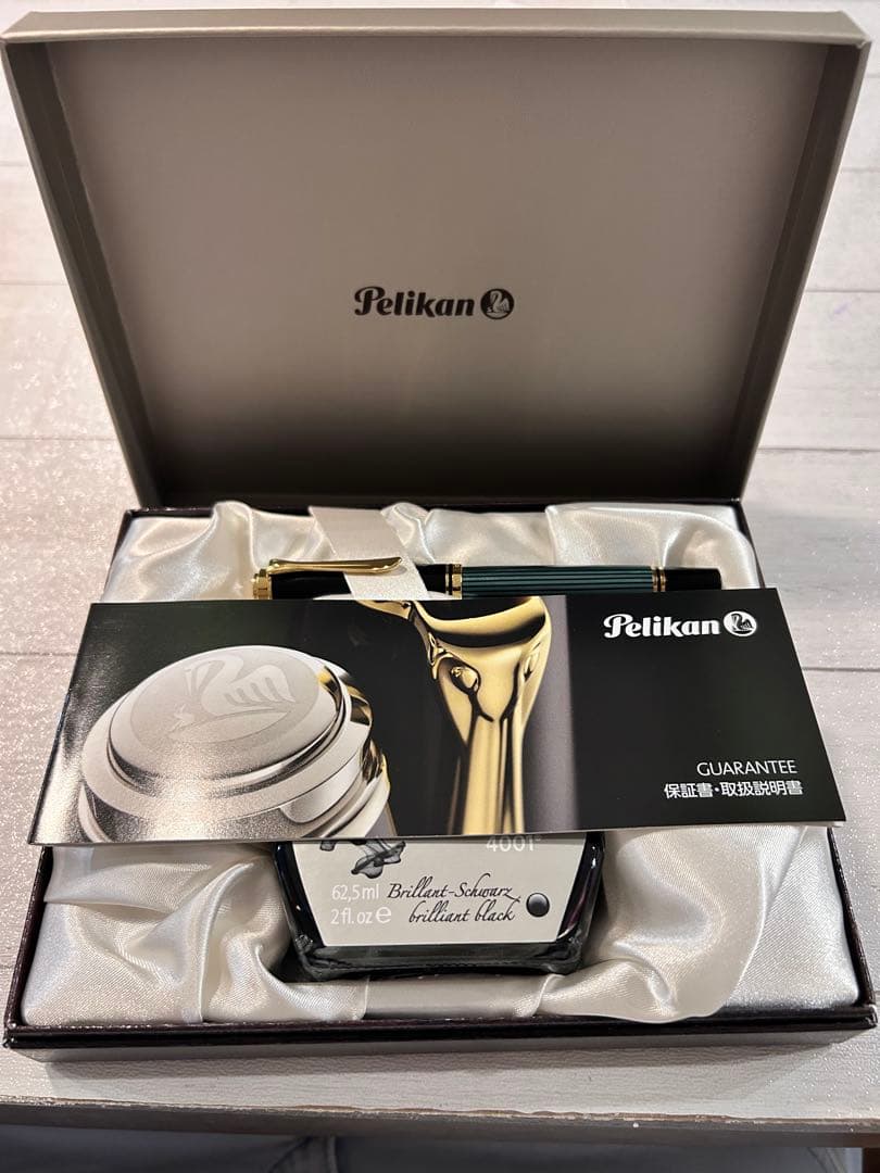 高級品　ペリカンM400グリーンストライプ(F) 万年筆