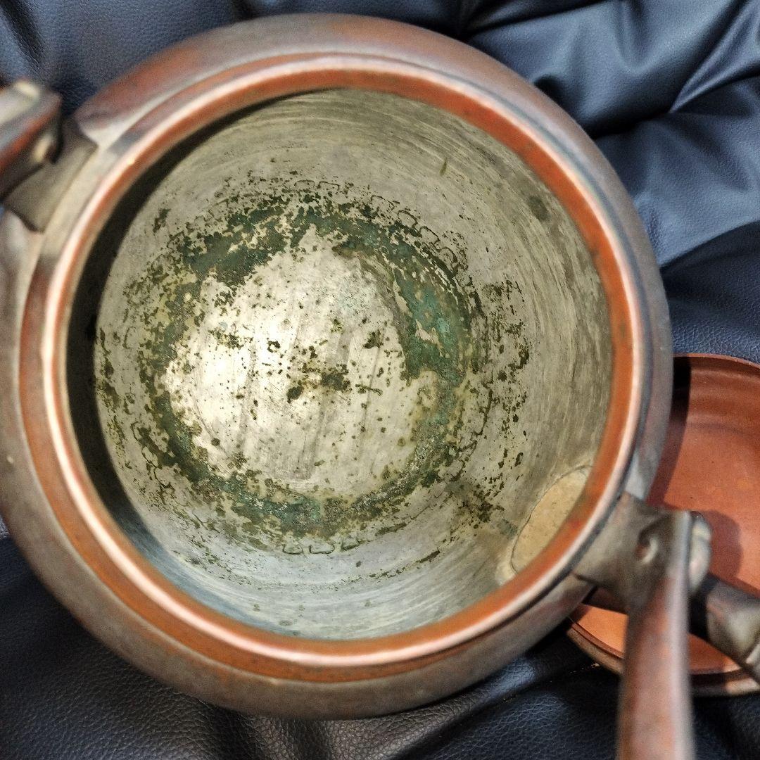 古美術 銅製 銘有 やかん アンティーク 骨董