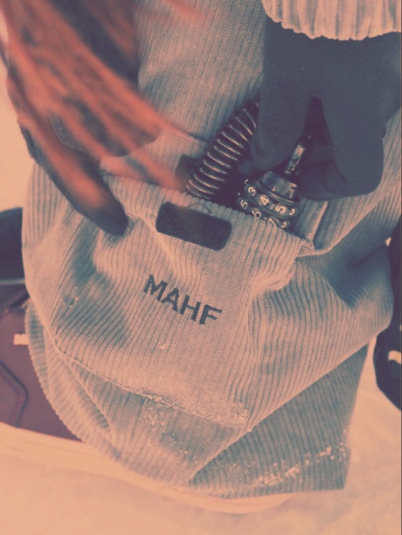 MAHF コーデュロイ アングラーズワイドビブパンツ