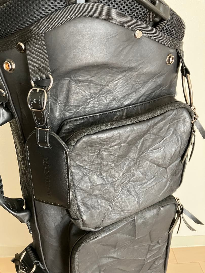 ★希少★☆MANIUNO マニウノ☆ 軽量レザー スタンド式キャディバッグ