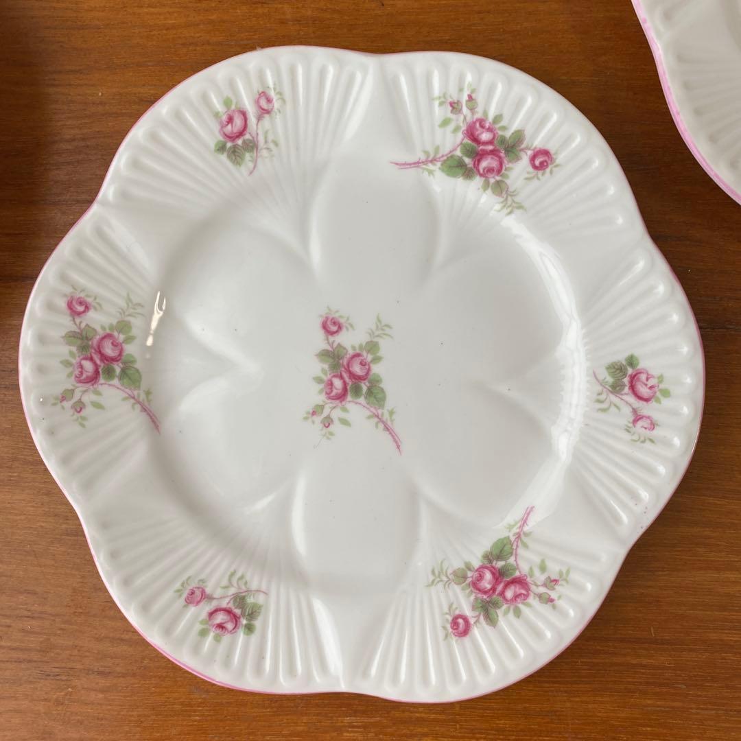 シェリー　ブライダルローズ　ピンクローズの可愛いティーセット　大皿　シュガー