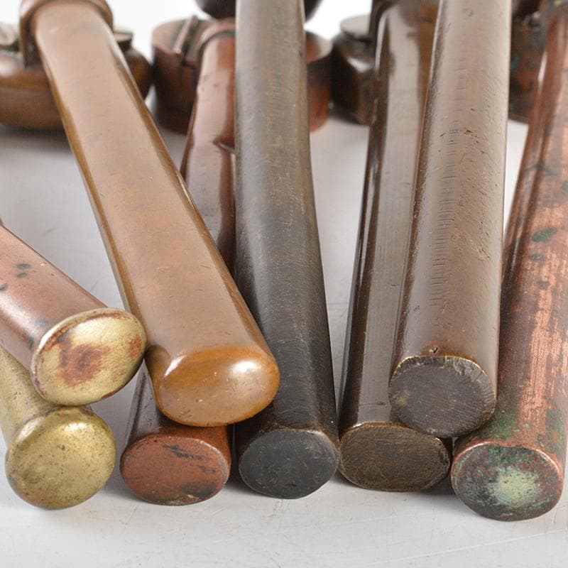 時代提げ物　書道具　古銅　矢立　15点まとめて　F　R7308