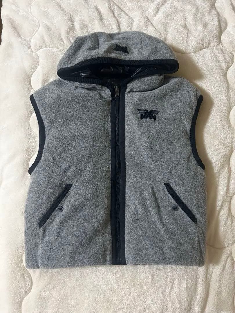 新品未使用品！PXG フード付き　リバーシブルダウンベスト