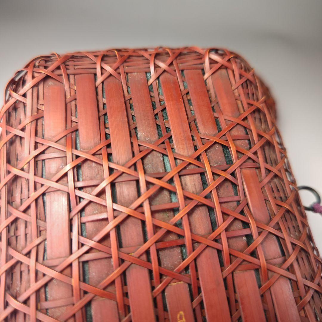 ウ312 茶籠『吉川日月作』『竹製　御所篭　共箱　茶道具』野点籠