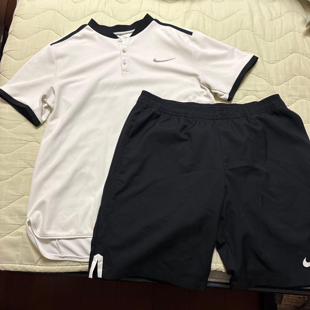 Nike テニス ゲームシャツ&ブラックハーフパンツ L /フェデラー
