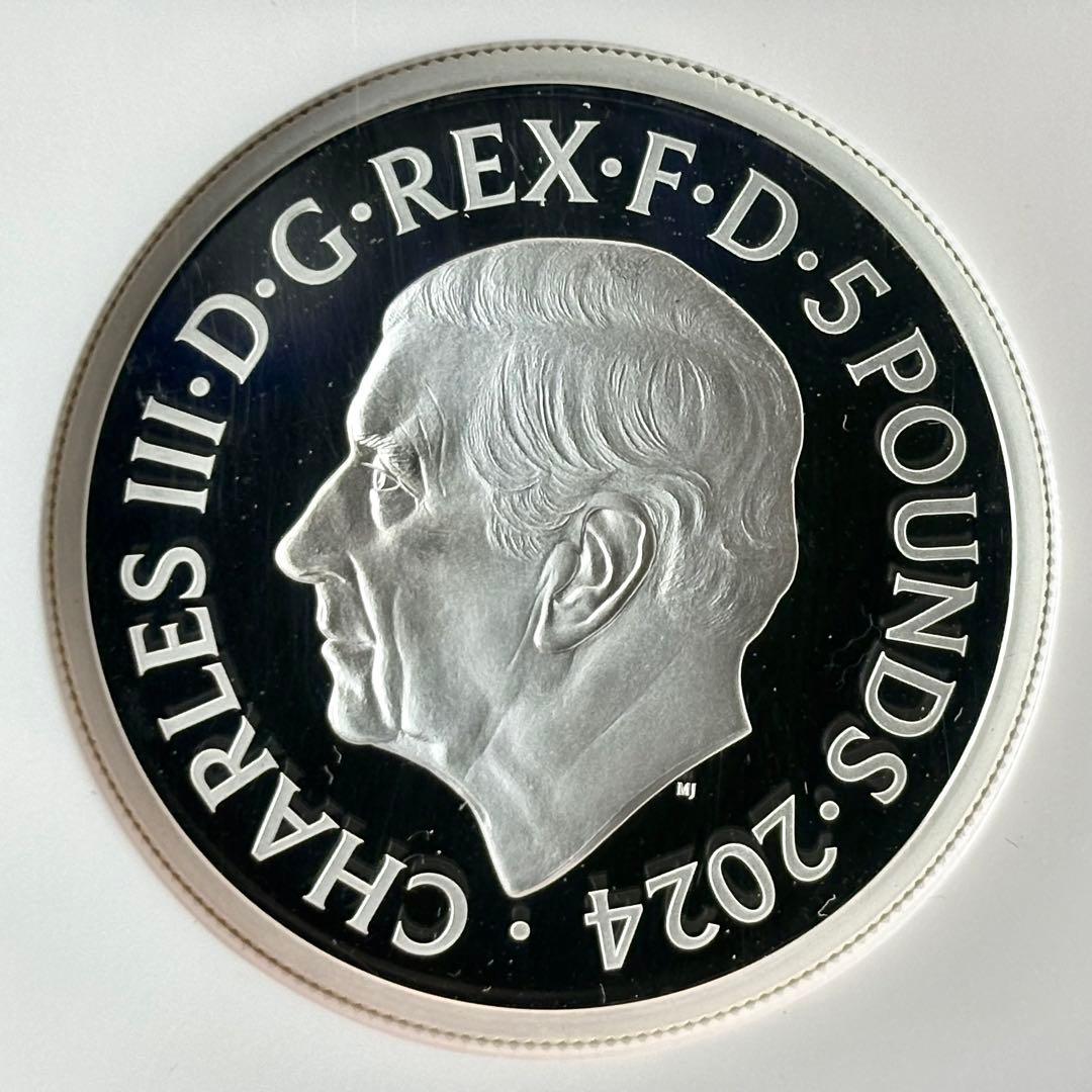 2024 イギリス 偉大な彫刻家 ワーテルロー 5ポンド 銀貨 PF69 UC