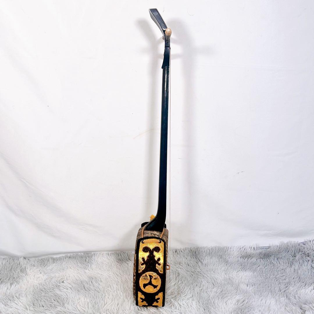 【動作品】沖縄三線 三味線　本皮　一枚張り　三味線　皮破れなし