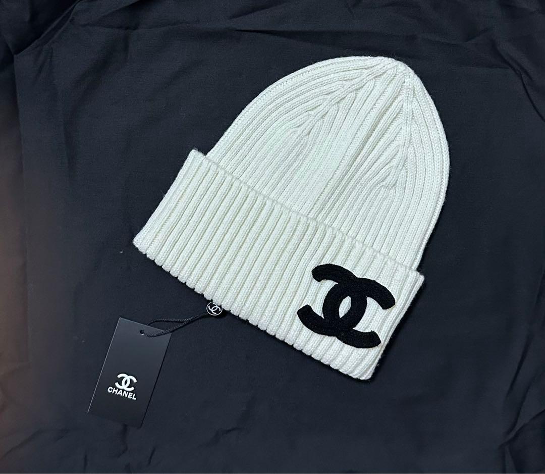 CHANEL ホワイト ニット帽新品