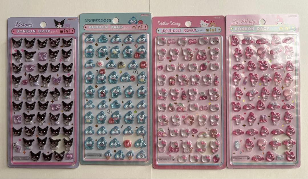 未開封】7枚 サンリオ　ボンボンドロップシール　ミニ　正規品　キティ　マイメロ