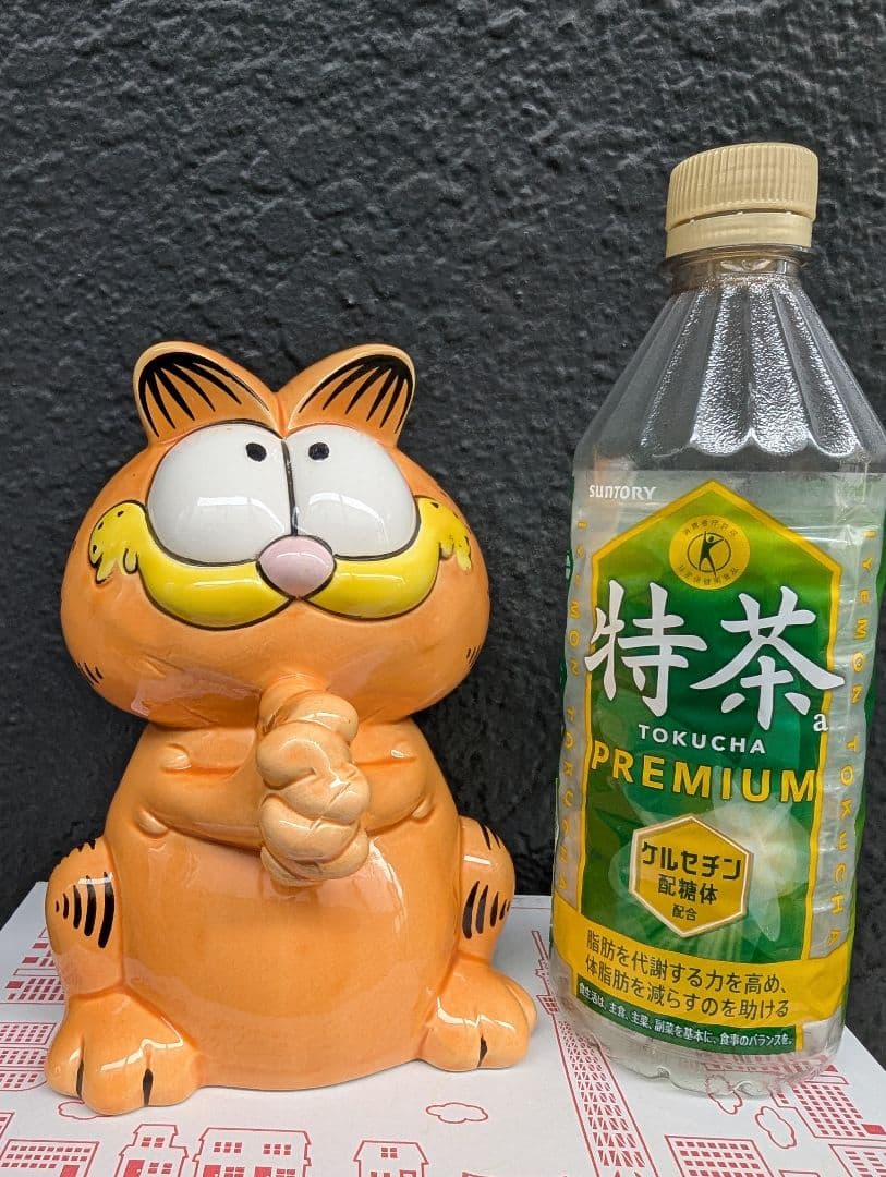 【お願いガーフィー陶器ヴィンテージ 貯金箱 】1998 新古超美品＋♥オマケ付き