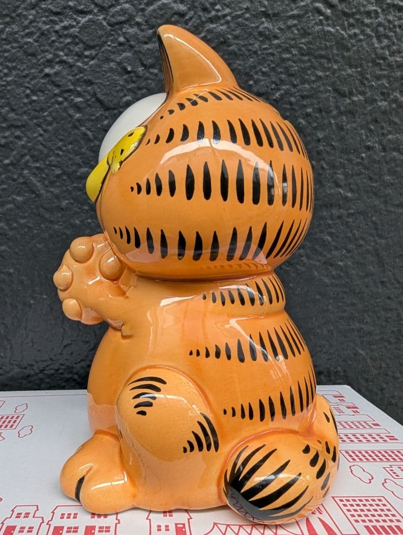 【お願いガーフィー陶器ヴィンテージ 貯金箱 】1998 新古超美品＋♥オマケ付き