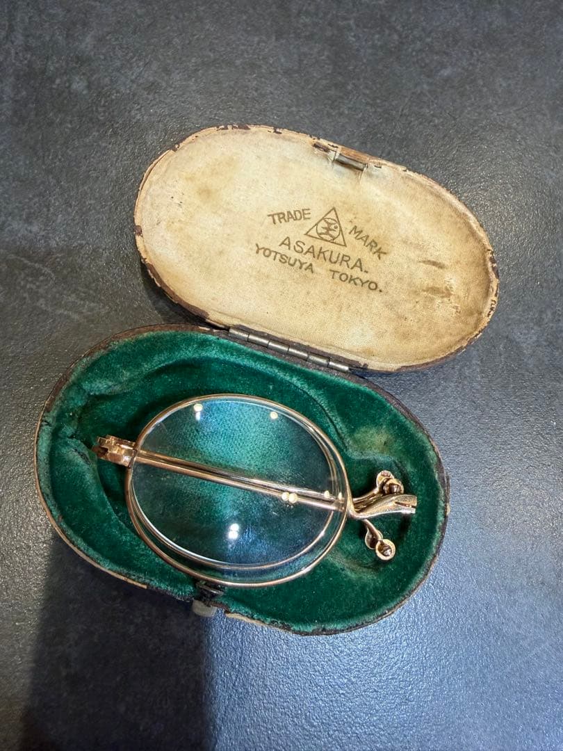 K14 ヴィンテージ 丸型 折畳眼鏡（ケース付）