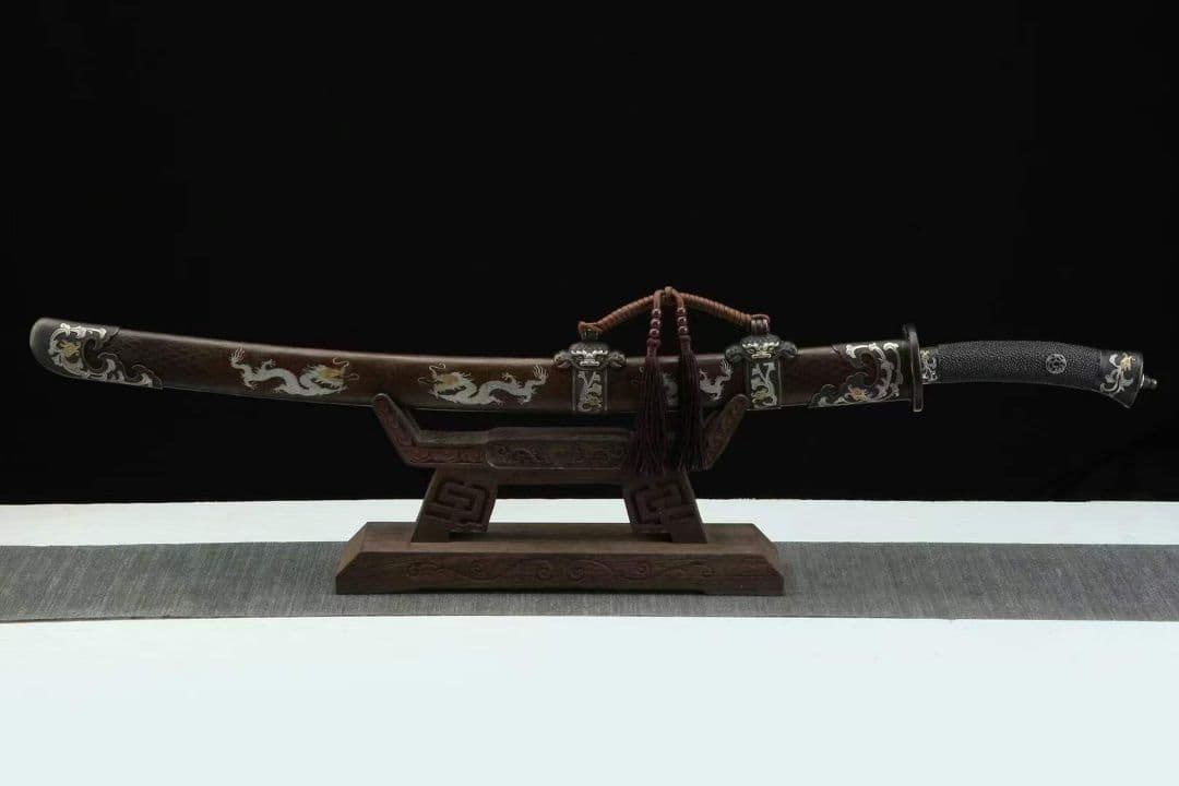 三色銅青龍宝刀（三色銅黄銅鞘金）古兵器 武具　刀装具　日本刀　模造刀   居合刀