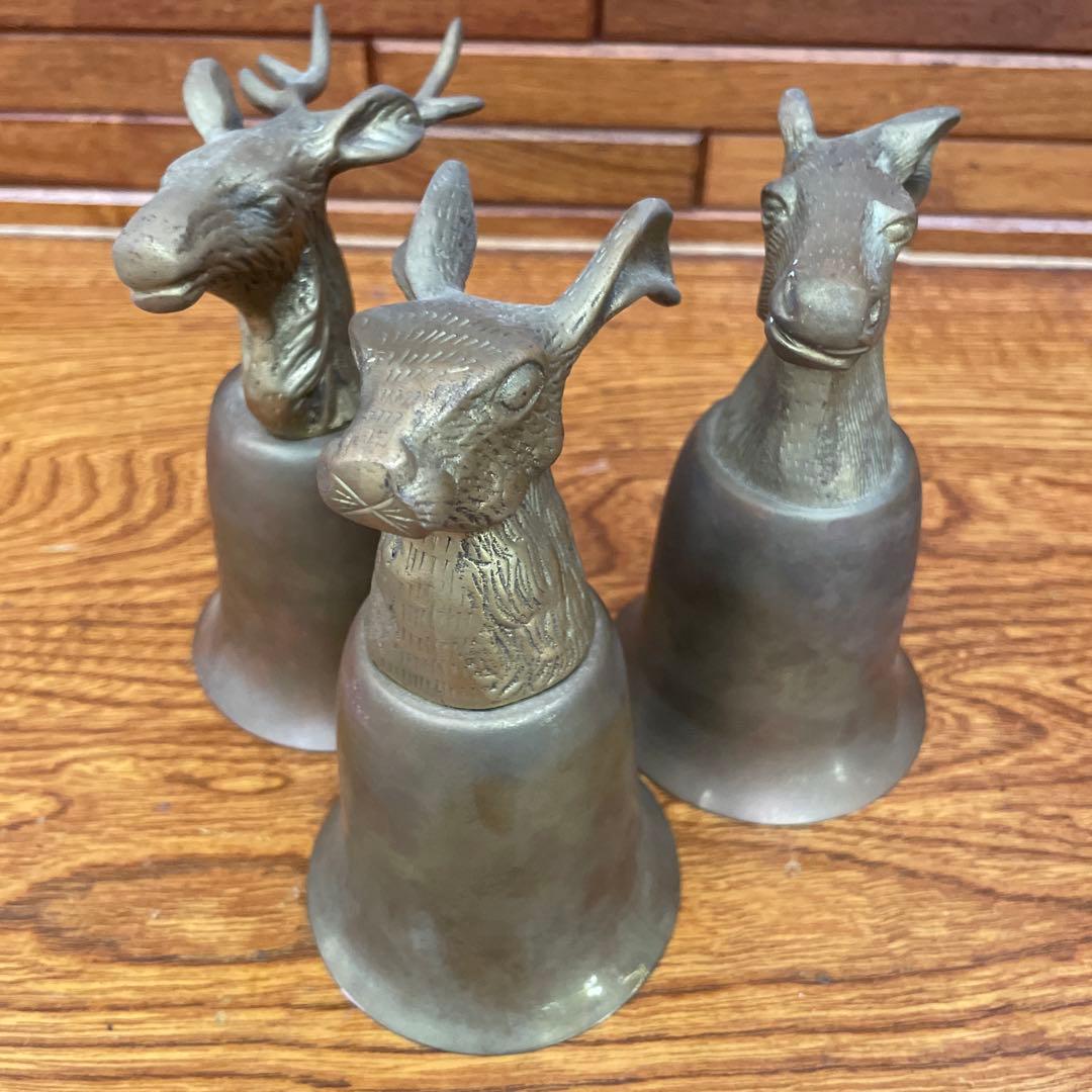 希少 ヴィンテージ ゴブレット 真鍮 ウサギ シカ ウマ グラス カップ