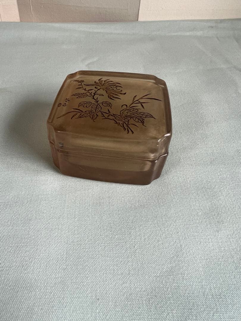 ガラス 印泥容器 印泥箱