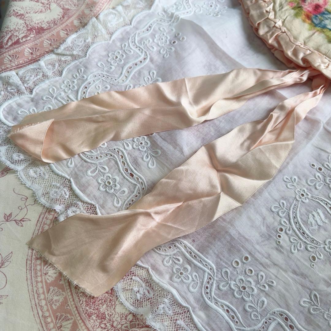 セール　フランスアンティーク　ぼかし織　ランジェリーケース　ハンキーケース