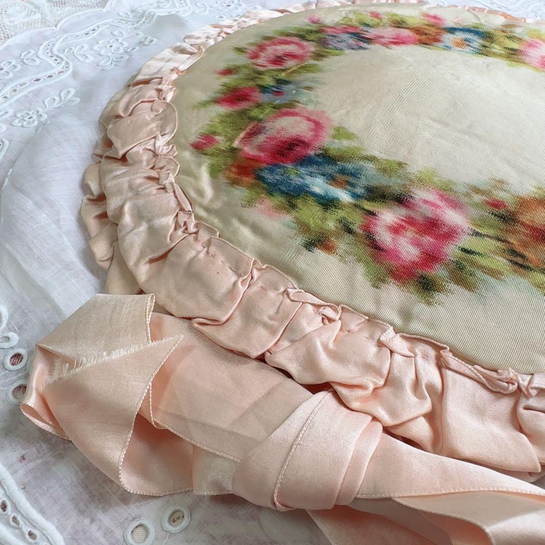 セール　フランスアンティーク　ぼかし織　ランジェリーケース　ハンキーケース