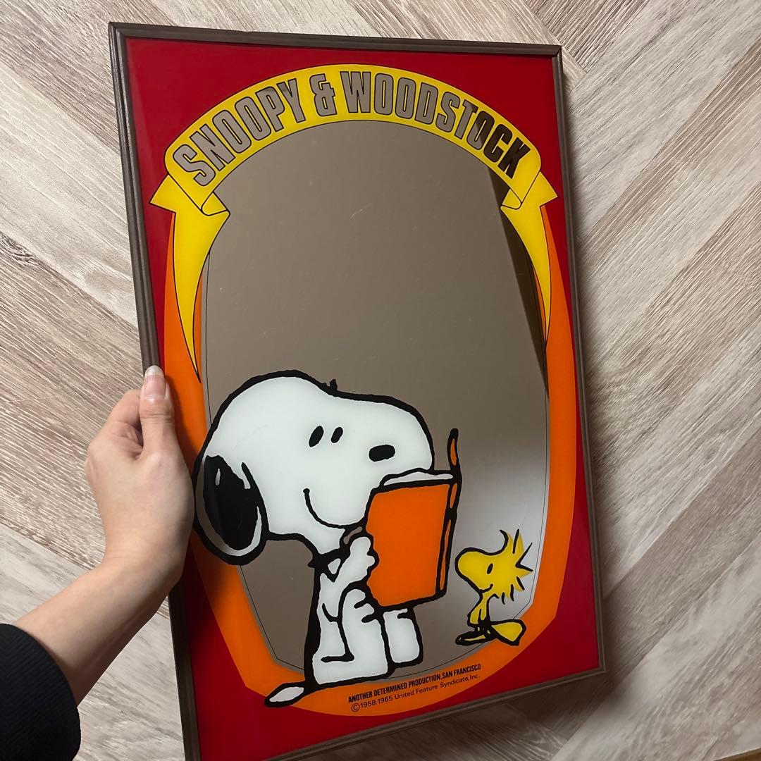 昭和レトロ/スヌーピー /鏡/パブミラー/雑貨/アンティーク/1958 1965