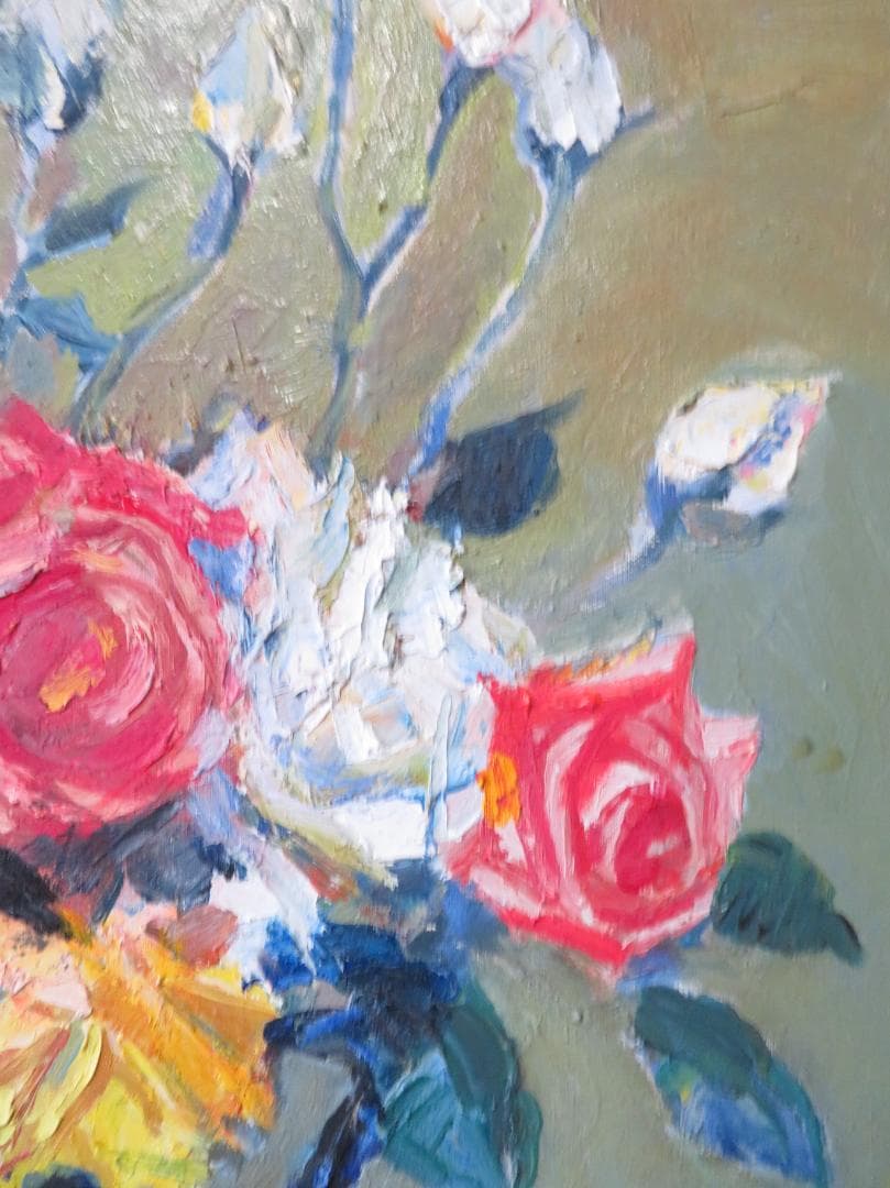 ◆ 坂田黎一　「薔薇」（仮題）　油彩　F20号　大作　創元会会員　◆