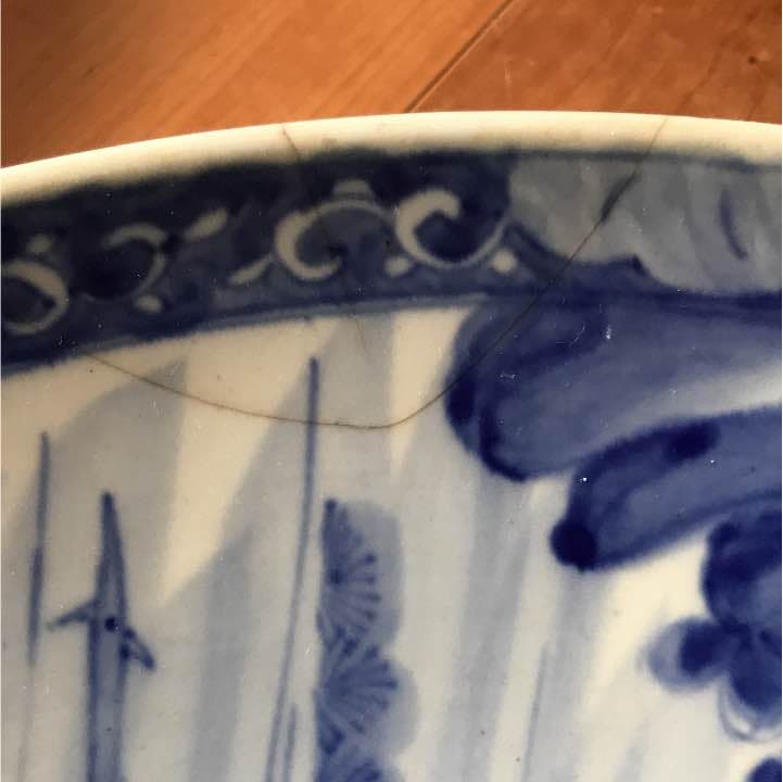 骨董品 染付 鯉 大皿 古伊万里