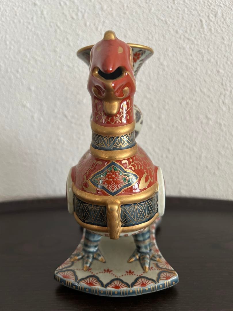 林九郎 作　波佐見焼花器　一輪挿し　花瓶　シノワズリ　鳳凰花紋