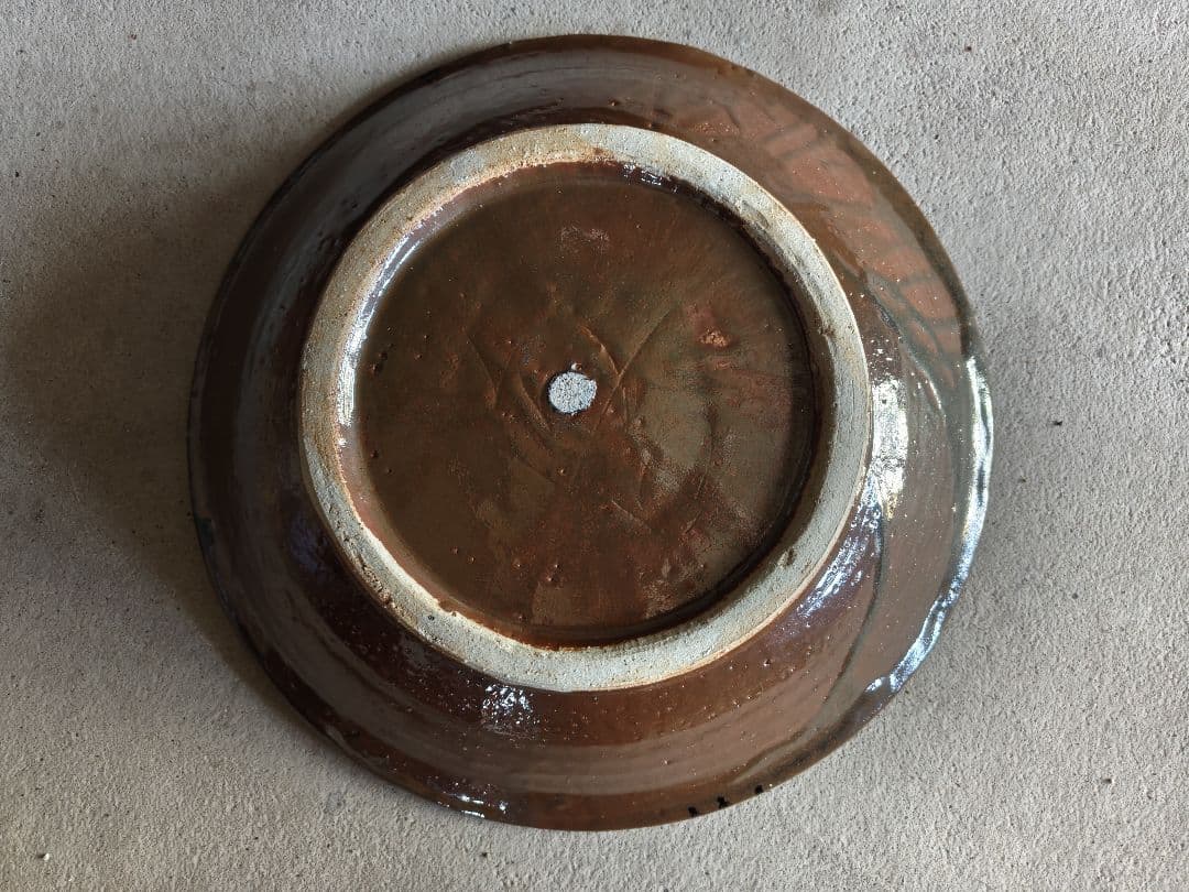 益子焼　人間国宝　浜田庄司　濱田庄司　柿釉大皿