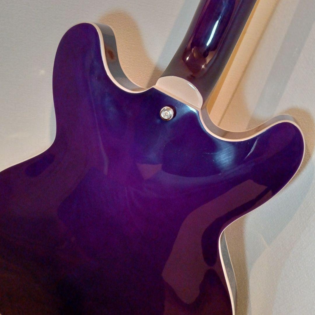 美品 GROTE 335タイプ セミアコ エレキギター パープル 紫 グロート