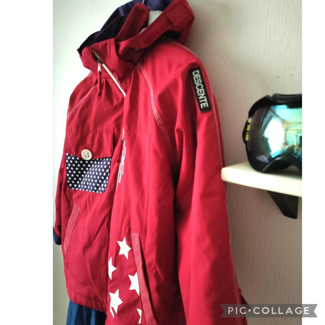 【美品】DESCENTE ジュニア スキーウェア 上下160 星柄 ヒートナビ