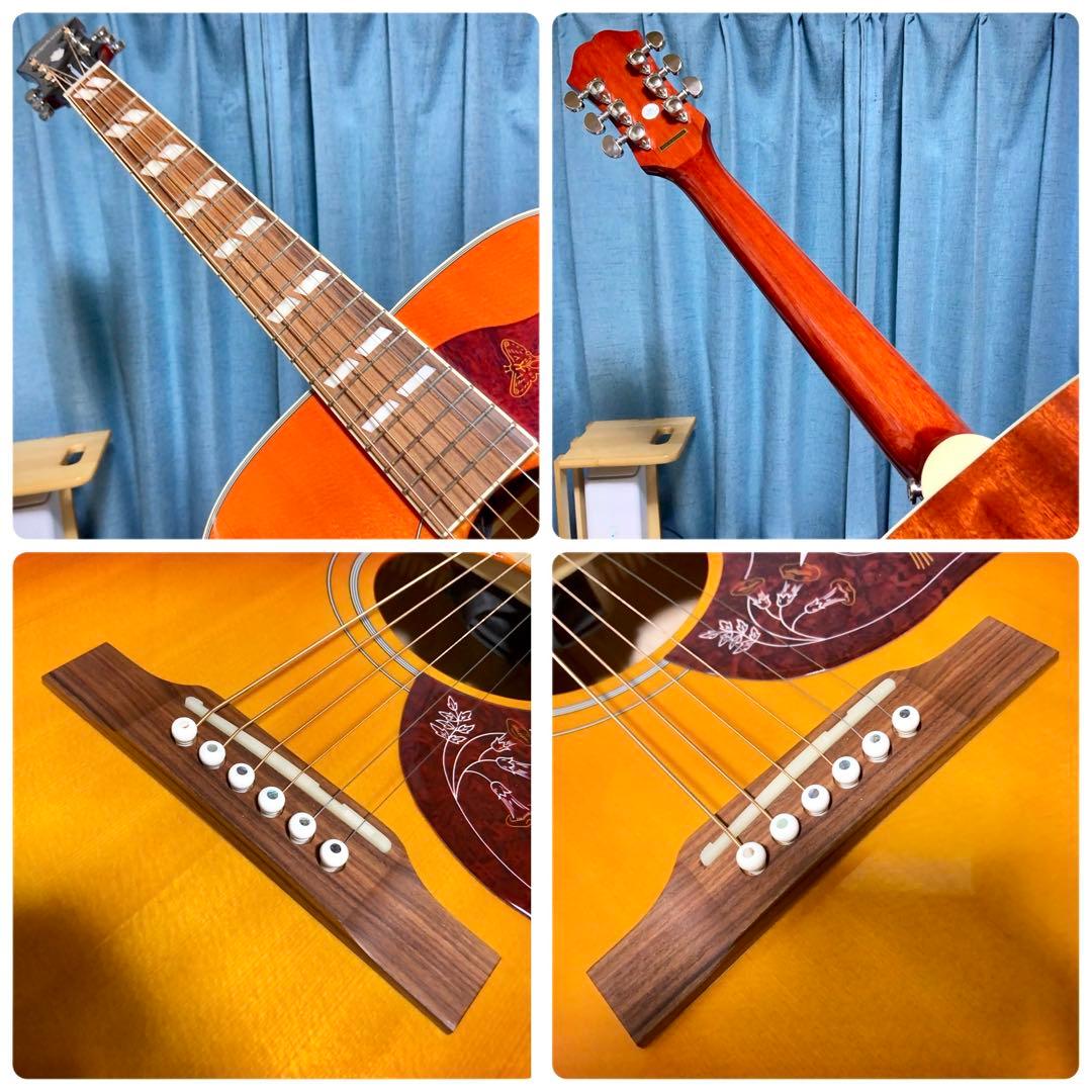 【牛骨☆エレアコ】Epiphone☆ハミングバード！【弾き易く調整☆新品の弦】