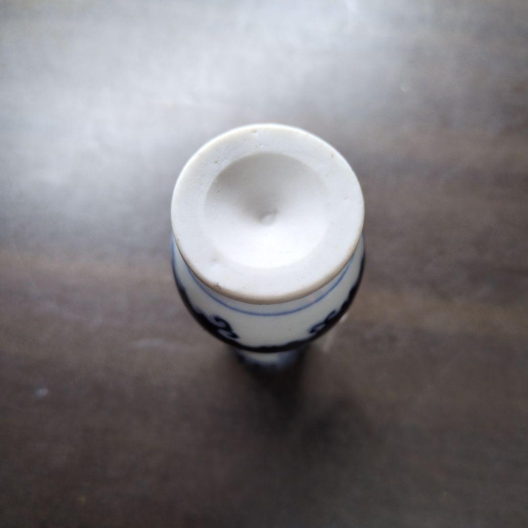 川瀬竹春 作 染付 山水漁夫文 茶巾筒＆在銘 染付 花鳥文 箸立 2点セット