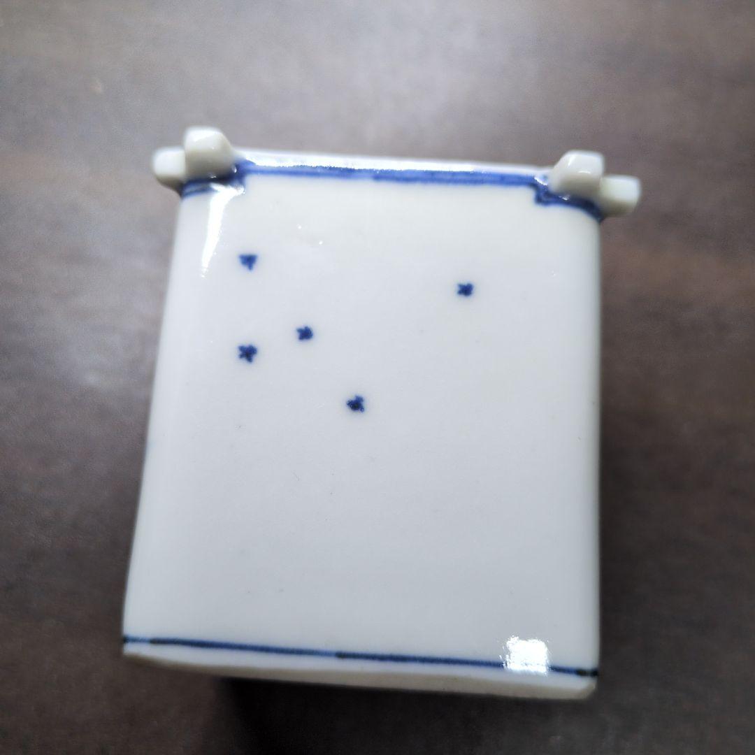 川瀬竹春 作 染付 山水漁夫文 茶巾筒＆在銘 染付 花鳥文 箸立 2点セット