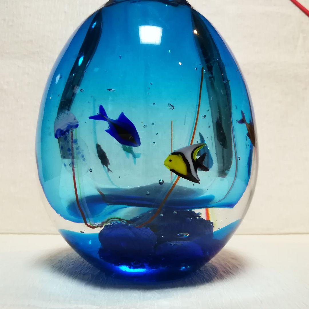 ベネチアンガラス　花瓶　ガラス工芸品　ガラスアート　水族館　魚　ベネチアングラス