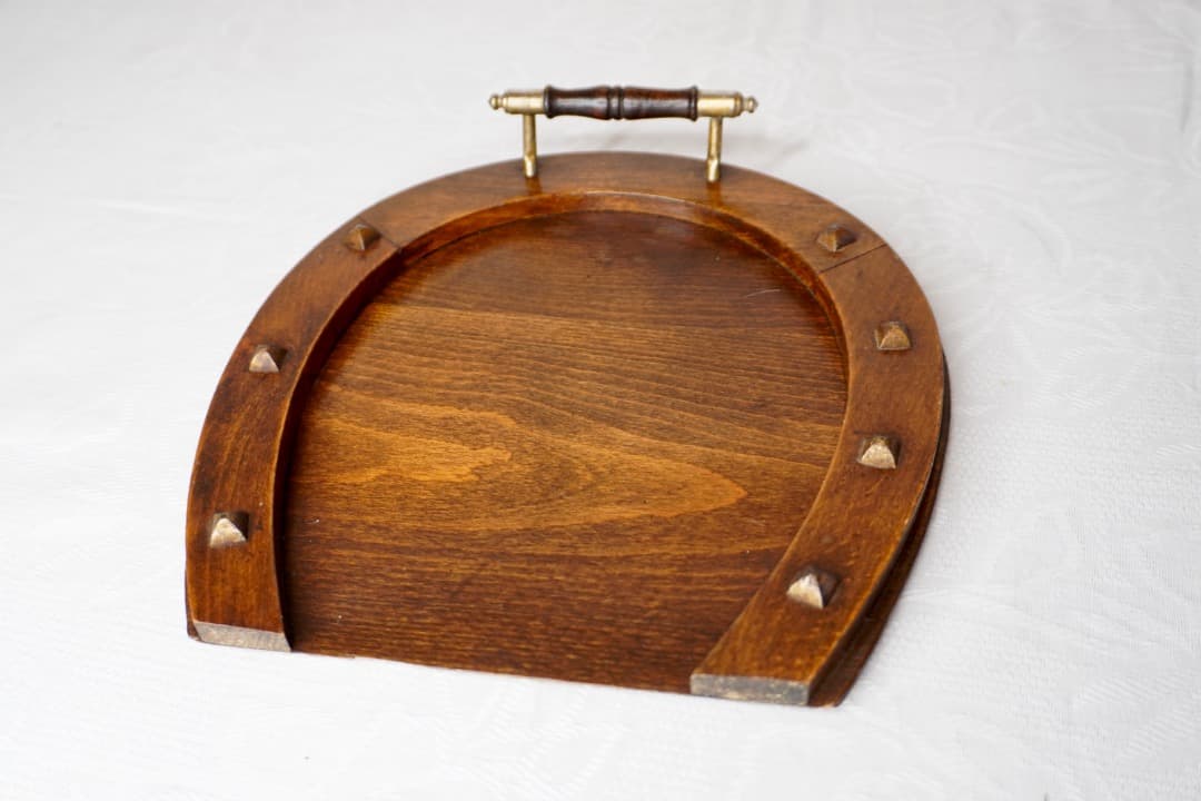 イギリス アンティーク 木製トレイ