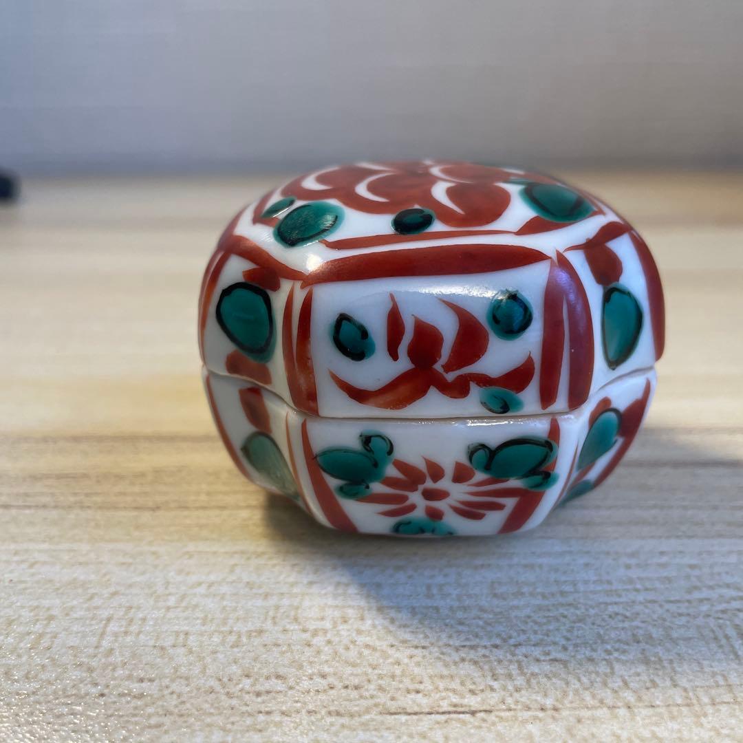 真葛香斎　赤絵香合　茶道具