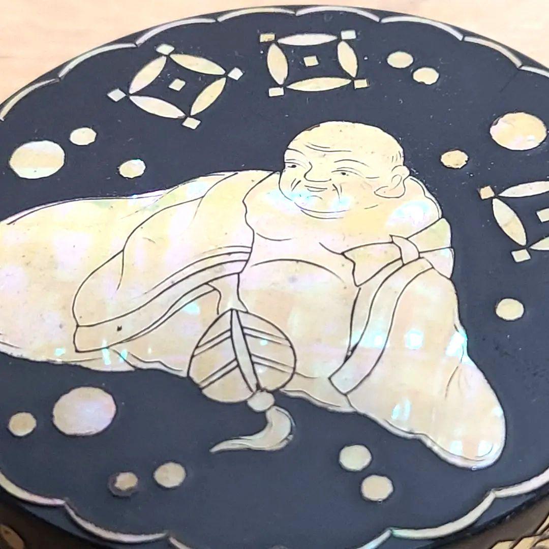 司光作　 布袋蒔絵香合 　茶道具