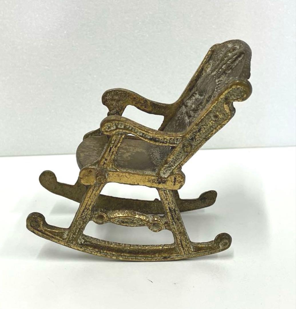 ［O82］ヴィンテージ 真鍮ロッキングチェア ミニチュア ドラゴン模様